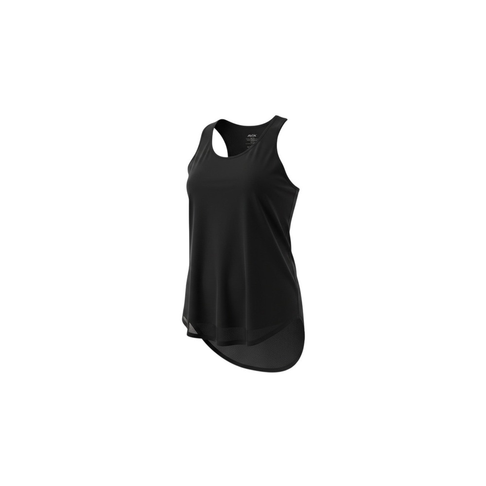 Avia Tank Top Womens Medium Black Mesh Tulip Back Racerback AVL29053B